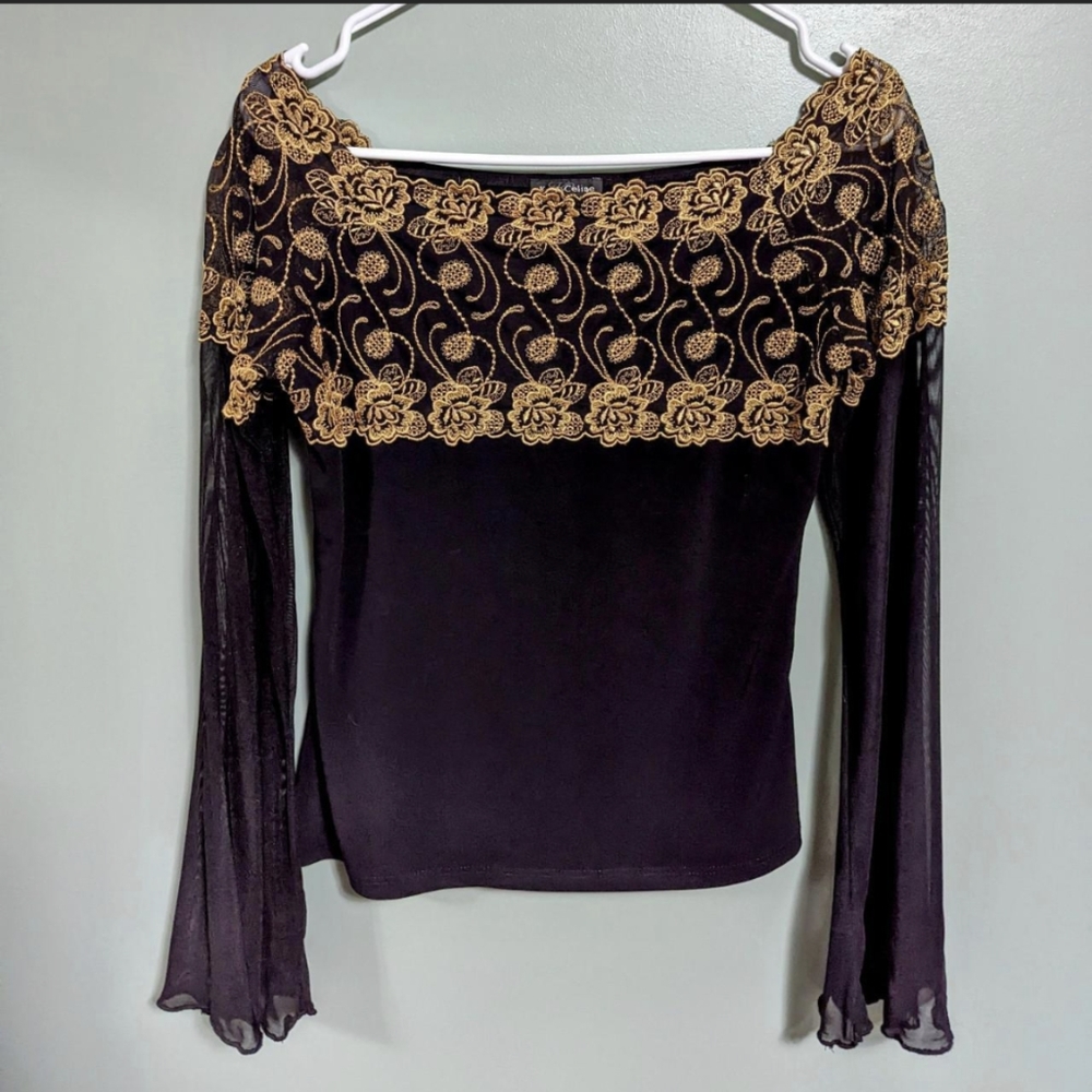 Gold embellished blouse
